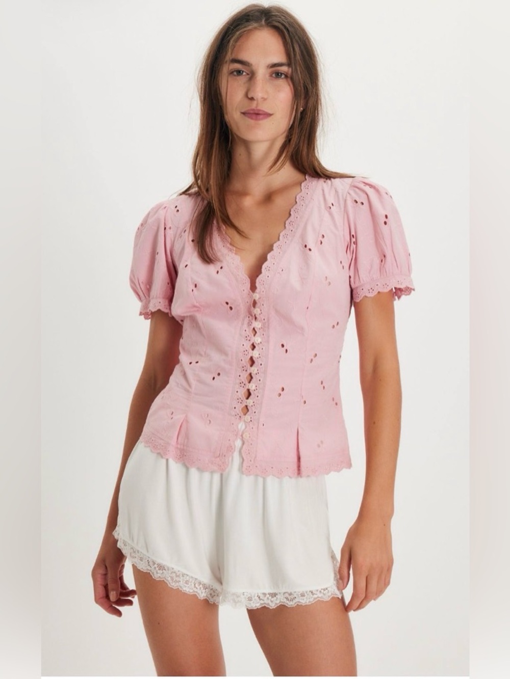 FREE PEOPLE Belle Eyelet Blouse - Picture 4 of 12